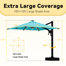 EROMMY 10 X 10 Outdoor Weather-resistant Umbrella with LED - Blue-Erommy